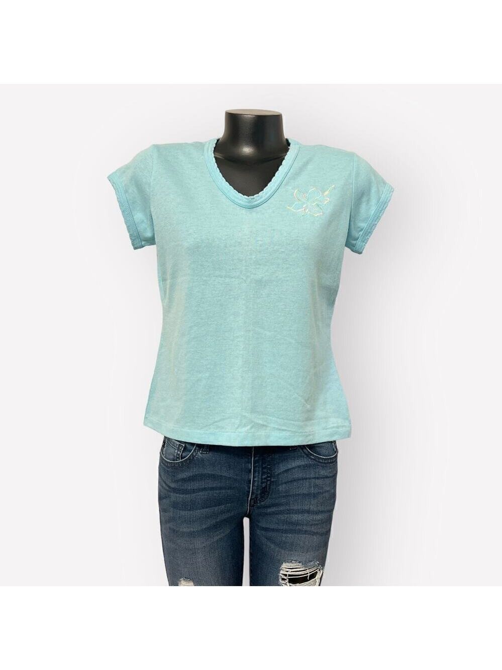 Elizabeth Adams Sport NEW VINTAGE Single Stitch Tee sz M Pastel Embroidery Shirt